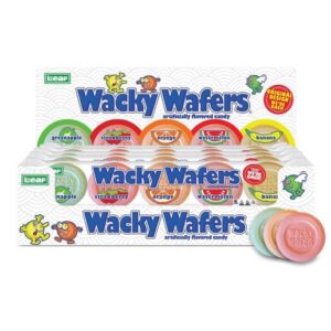 Wacky Wafers Thin Crunchy Sugar Candy 5 Flavor 1.2 oz 24ct
